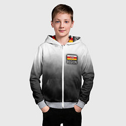 Толстовка на молнии детская 15 регион на спине, цвет: 3D-меланж — фото 2