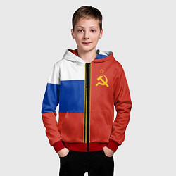 Толстовка на молнии детская Россия и СССР, цвет: 3D-красный — фото 2