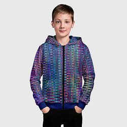 Толстовка на молнии детская Большой волнистый зигзаг разноцветный, цвет: 3D-синий — фото 2