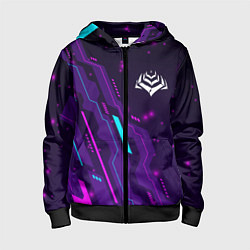 Детская толстовка на молнии Warframe neon gaming