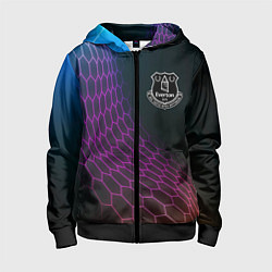Толстовка на молнии детская Everton футбольная сетка, цвет: 3D-черный