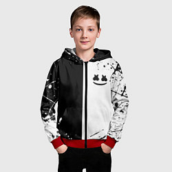Толстовка на молнии детская Marshmello краски музыка, цвет: 3D-красный — фото 2