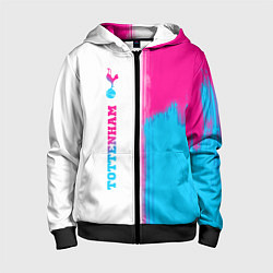 Толстовка на молнии детская Tottenham neon gradient style по-вертикали, цвет: 3D-черный