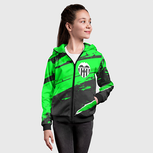 Детская толстовка на молнии Valencia sport green / 3D-Черный – фото 4