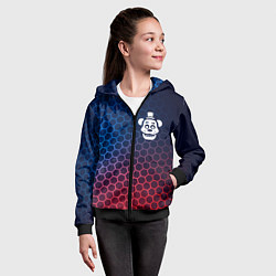 Толстовка на молнии детская FNAF неоновые соты, цвет: 3D-черный — фото 2