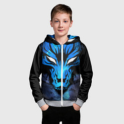 Толстовка на молнии детская Genshin Impact - Волк Севера, цвет: 3D-меланж — фото 2