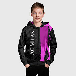 Толстовка на молнии детская AC Milan pro football по-вертикали, цвет: 3D-черный — фото 2