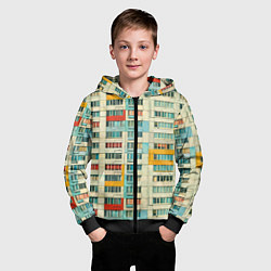 Толстовка на молнии детская Яркая панелька, цвет: 3D-черный — фото 2