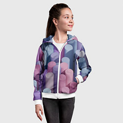 Толстовка на молнии детская Цветные цилиндры, цвет: 3D-белый — фото 2