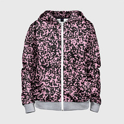 Детская толстовка на молнии Чёрно-розовый пятнистый