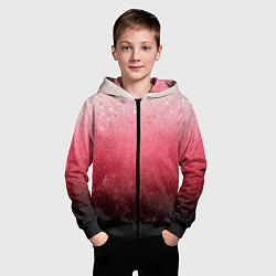 Толстовка на молнии детская Градиент розово-чёрный брызги, цвет: 3D-черный — фото 2