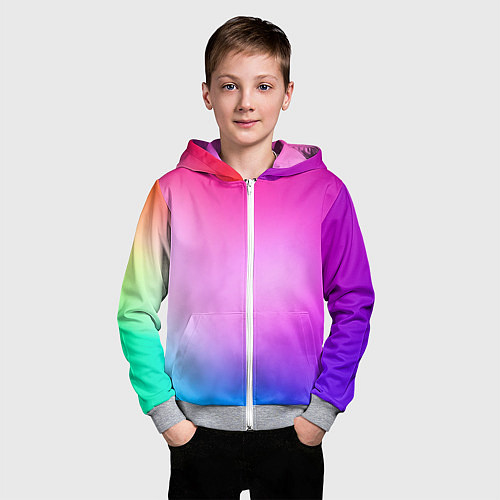 Детская толстовка на молнии Colorful gradient / 3D-Меланж – фото 3