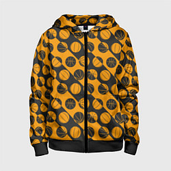 Детская толстовка на молнии Баскетбольный дизайн