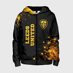 Детская толстовка на молнии Leeds United - gold gradient вертикально