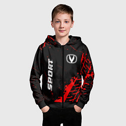 Толстовка на молнии детская Changan red sport tires, цвет: 3D-черный — фото 2