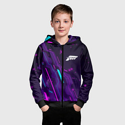 Толстовка на молнии детская Forza Horizon neon gaming, цвет: 3D-черный — фото 2