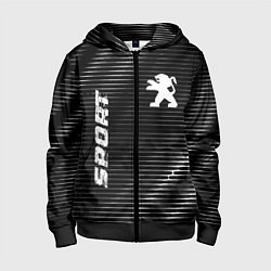 Толстовка на молнии детская Peugeot sport metal, цвет: 3D-черный