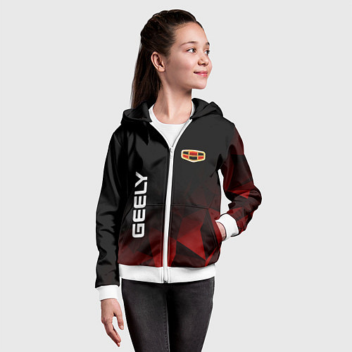 Детская толстовка на молнии Geely / 3D-Белый – фото 4
