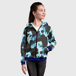 Толстовка на молнии детская Чёрно синий тай дай, цвет: 3D-синий — фото 2