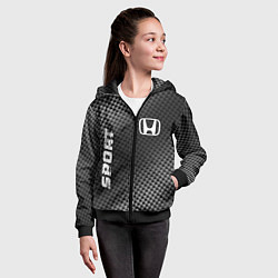 Толстовка на молнии детская Honda sport carbon, цвет: 3D-черный — фото 2