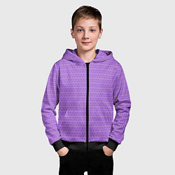 Толстовка на молнии детская Сиреневый паттерн узоры, цвет: 3D-черный — фото 2