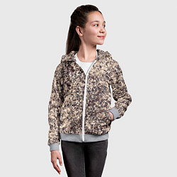 Толстовка на молнии детская Абстракция земляной с красным, цвет: 3D-меланж — фото 2