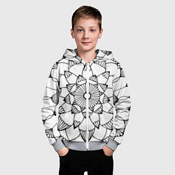 Толстовка на молнии детская Мандала узор ракушка, цвет: 3D-меланж — фото 2