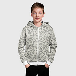 Толстовка на молнии детская Светло бежевый леопард, цвет: 3D-белый — фото 2