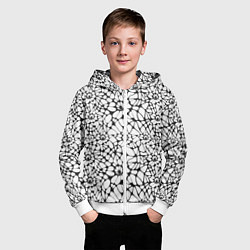 Толстовка на молнии детская Абстрактный узор из звезд, цвет: 3D-белый — фото 2