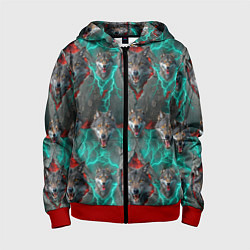 Детская толстовка на молнии Паттерн из волков эпично