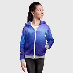 Толстовка на молнии детская Синий космос и звезды, цвет: 3D-меланж — фото 2