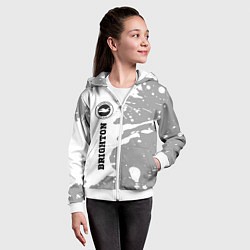 Толстовка на молнии детская Brighton sport на светлом фоне по-вертикали, цвет: 3D-белый — фото 2