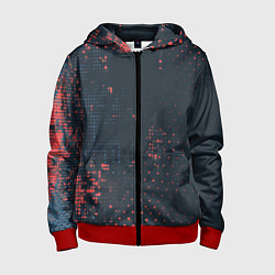 Толстовка на молнии детская Брызги краски на стену, цвет: 3D-красный