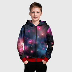 Толстовка на молнии детская Абстрактный космос фантастика, цвет: 3D-красный — фото 2