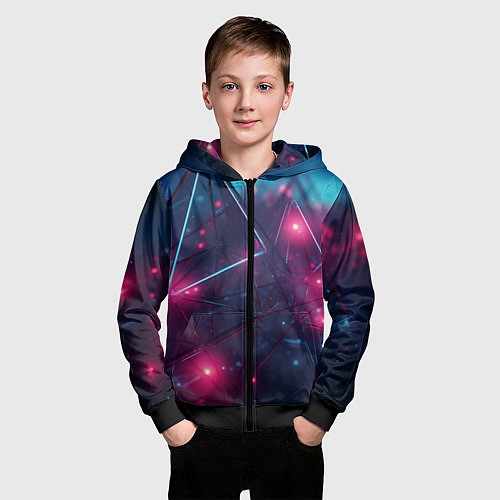 Детская толстовка на молнии Конструкция с ярким свечением / 3D-Черный – фото 3