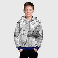 Толстовка на молнии детская Газеты 9 мая, цвет: 3D-синий — фото 2