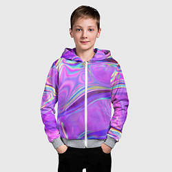 Толстовка на молнии детская Неоновый розовый бензин, цвет: 3D-меланж — фото 2