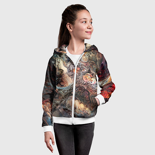 Детская толстовка на молнии Бесконечный хаос / 3D-Белый – фото 4