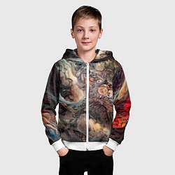 Толстовка на молнии детская Бесконечный хаос, цвет: 3D-белый — фото 2