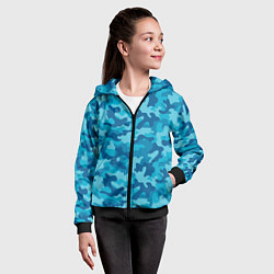 Толстовка на молнии детская Камуфляж Люсии из gta 6, цвет: 3D-черный — фото 2