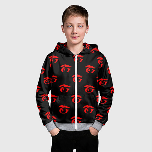 Детская толстовка на молнии Garena free fire mobile game logo / 3D-Меланж – фото 3