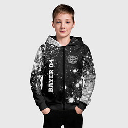 Толстовка на молнии детская Bayer 04 sport на темном фоне вертикально, цвет: 3D-черный — фото 2