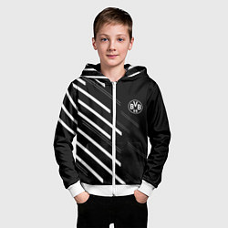 Толстовка на молнии детская Borussia sport fc, цвет: 3D-белый — фото 2