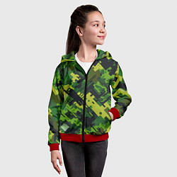 Толстовка на молнии детская Camouflage - pattern ai art, цвет: 3D-красный — фото 2
