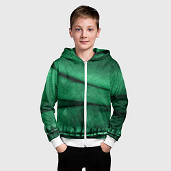 Толстовка на молнии детская Зеленая джинса, цвет: 3D-белый — фото 2