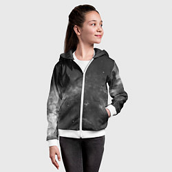 Толстовка на молнии детская Монохромный космос, цвет: 3D-белый — фото 2