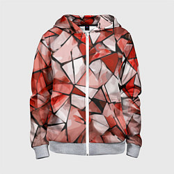 Детская толстовка на молнии Чёрно-красная абстракция и чёрные полосы