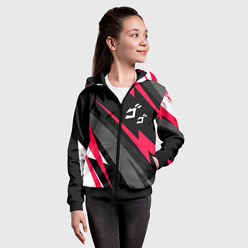 Детская толстовка на молнии JoJo Bizarre Adventure electro lines / 3D-Черный – фото 4
