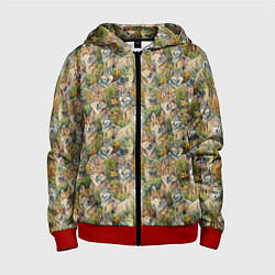 Детская толстовка на молнии Паттерн волчьих морд