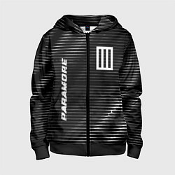 Толстовка на молнии детская Paramore metal rock lines, цвет: 3D-черный
